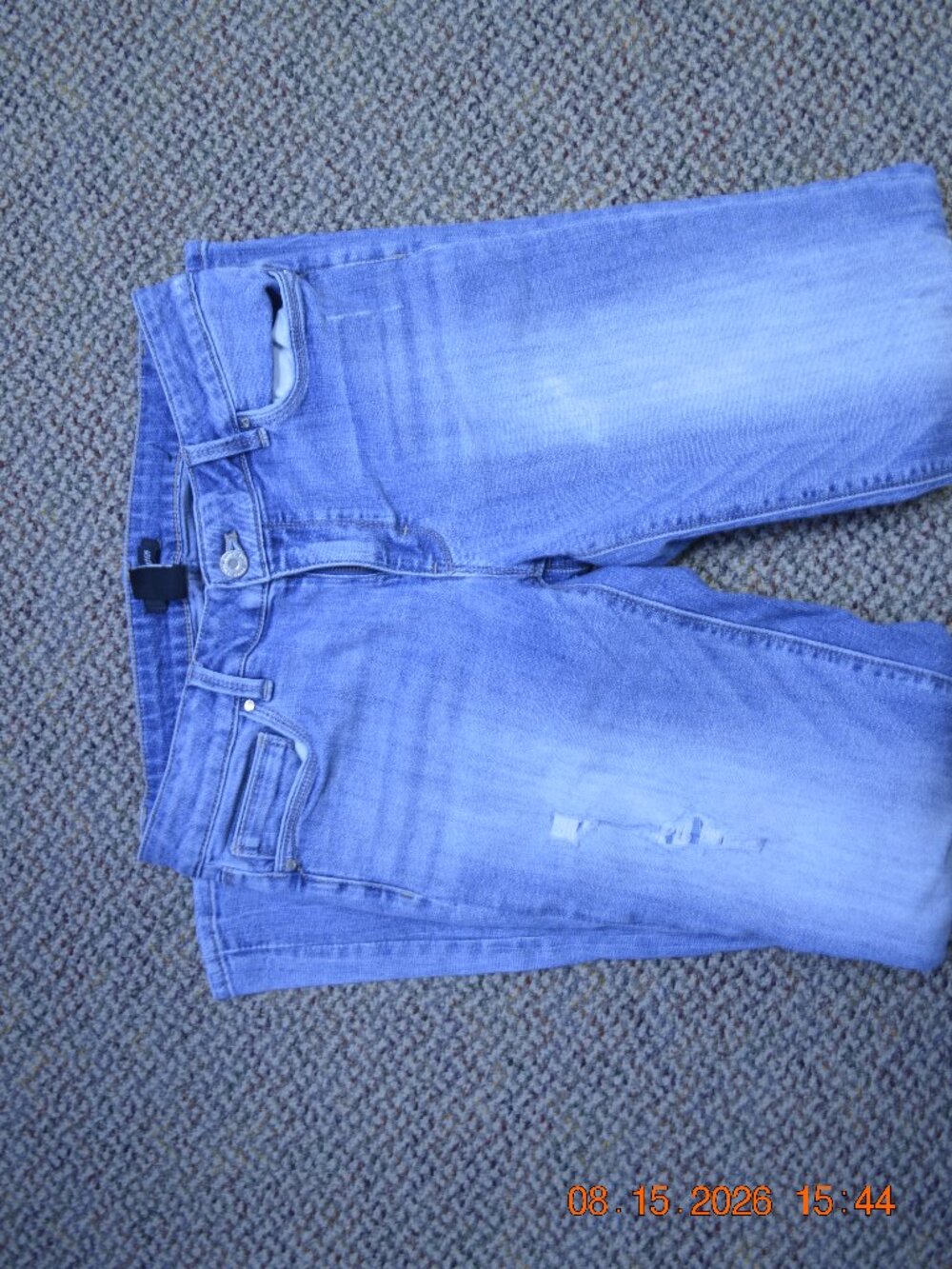 WHBM Womens Light Wash Skinny Ripped Jeans Size 10R